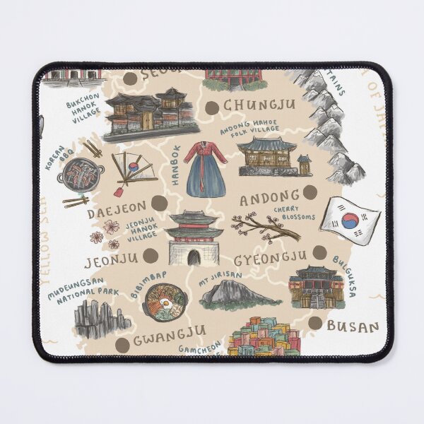 Item preview, Map of South Korea - Beige designed and sold by Those Pencil Shavings.