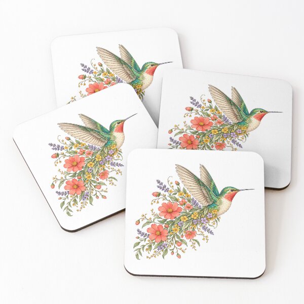 Item preview, Floral Hummingbird With a Wildflower Tail Botanical designed and sold by gordonbwyashop.