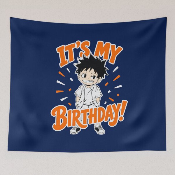 Item preview, It's My Birthday Anime Boy Cake Party designed and sold by crystalthom.