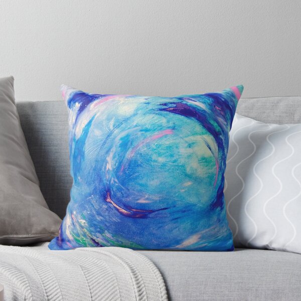 Item preview, Abstract blue color swirls in turquoise and pink designed and sold by Art by M.H..
