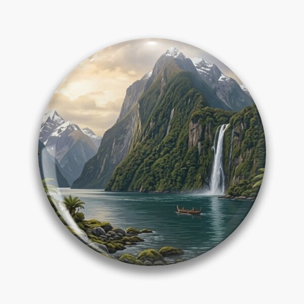 Item preview, Fiordland National Park Vintage Travel Poster  designed and sold by GabeMountainArt.
