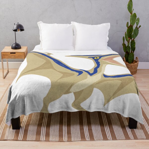 Item preview, Blue striped pterosaur in vintage style designed and sold by LongIslandDesgn.