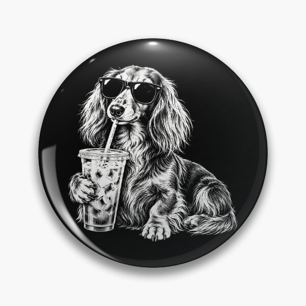 Item preview, Cool Dachshund Dog With Sunglasses Drinking Iced Coffee designed and sold by gordonbwyashop.