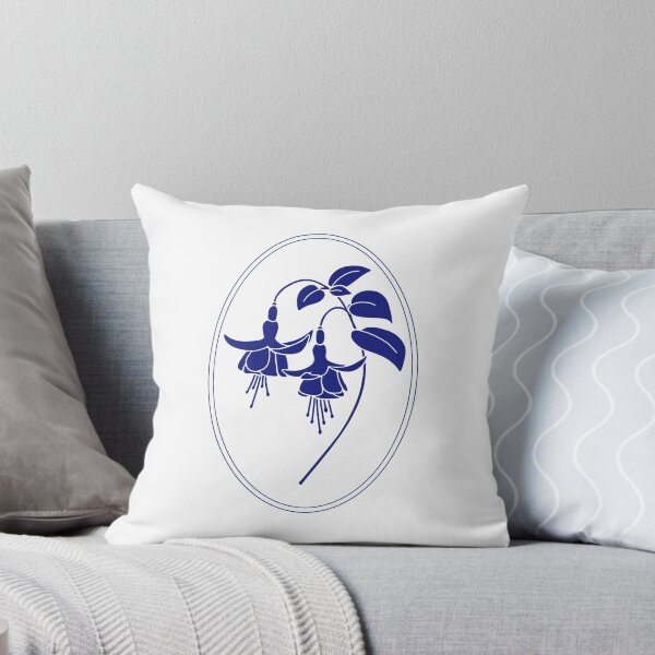 Item preview, Vintage Blue Botanical Floral Motif in Oval Frame - 26 designed and sold by ivyysophia.