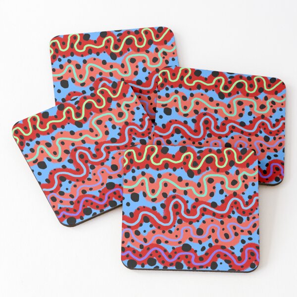 Item preview, Vibrant Abstract Wavy Lines Retro Psychedelic Pattern designed and sold by SaraPixels.