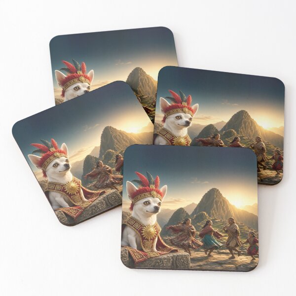Item preview, Joshi, King of the Sun Festival - The White Chihuahua Inca King at Inti Raymi, Machu Picchu Sunrise designed and sold by KGOart.