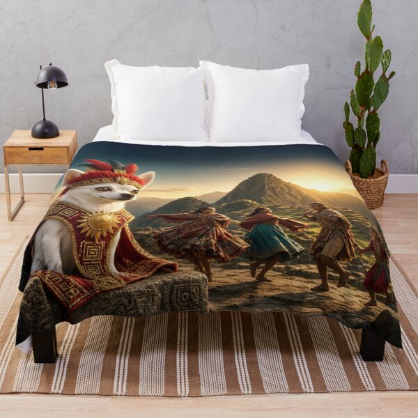 Item preview, Joshi, King of the Sun Festival - The White Chihuahua Inca King at Inti Raymi, Machu Picchu Sunrise designed and sold by KGOart.