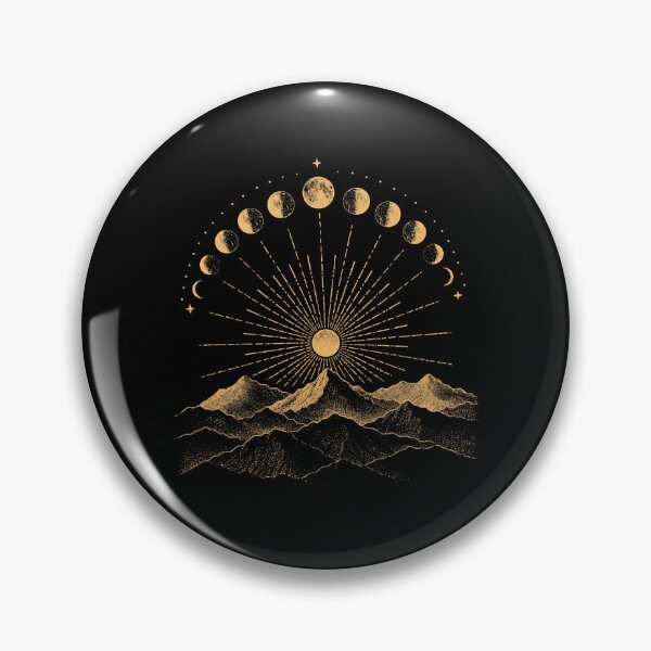 Item preview, Vintage Celestial Moon Phase Boho Sunburst Mystical Nature Lover Gift Mountain Astronomy Hiking designed and sold by gunaone-design.