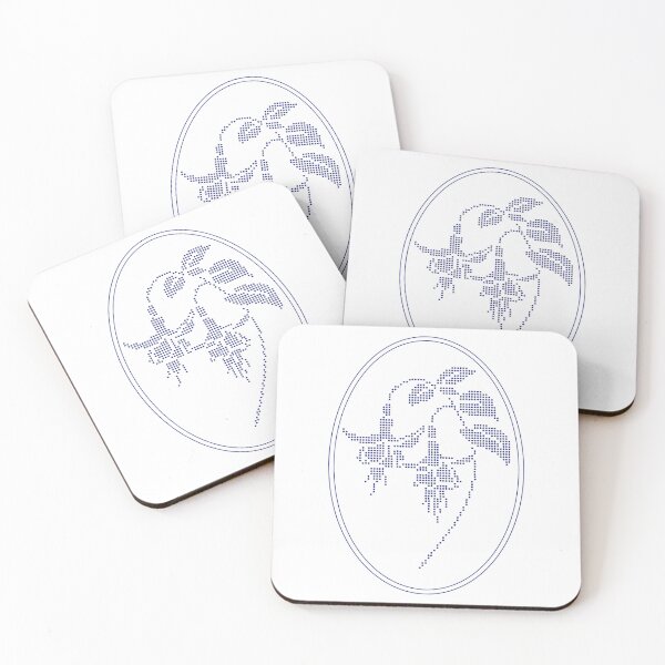 Item preview, Vintage Blue Botanical Floral Motif in Oval Frame - 28 designed and sold by ivyysophia.