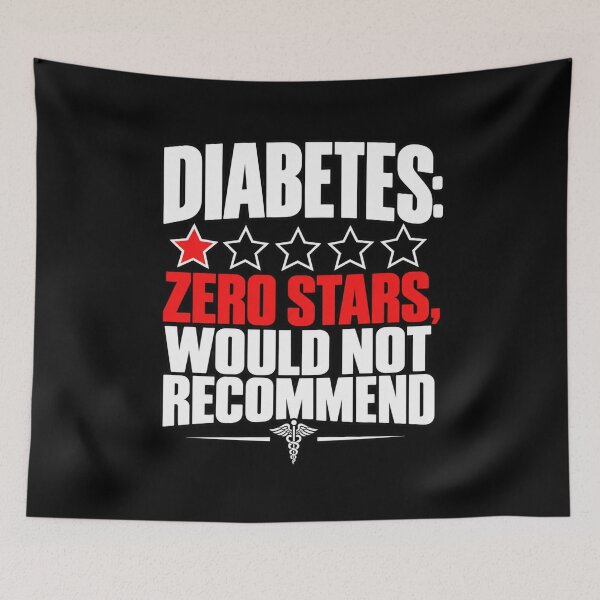 Item preview, Diabetes Zero Stars Would Not Recommend Diabetes Awareness T-Shirt designed and sold by Trendably.