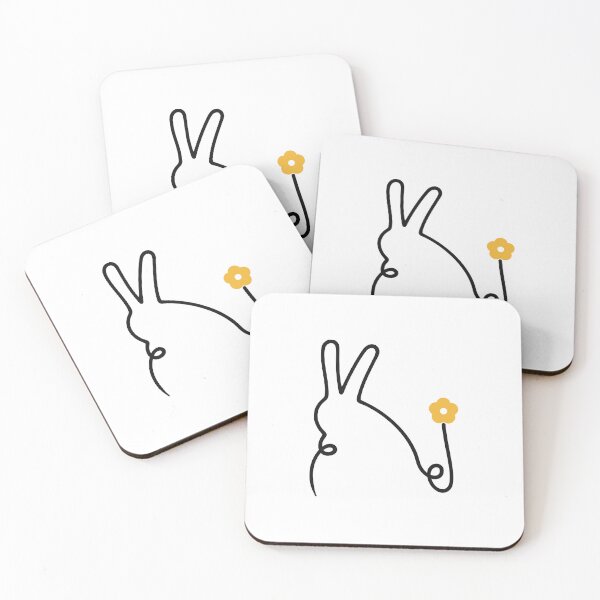 Item preview, Bunny One Line Art with Yellow Flower designed and sold by MirrorsFineArt.