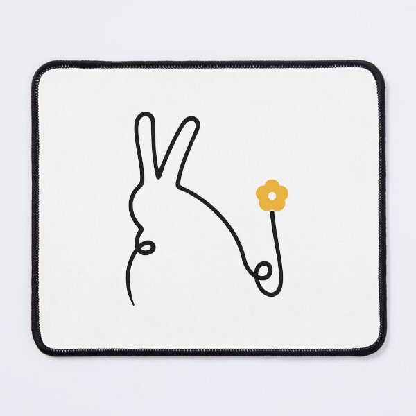 Item preview, Bunny One Line Art with Yellow Flower designed and sold by MirrorsFineArt.