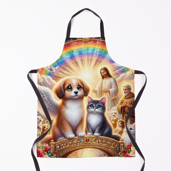 Item preview, Rainbow Bridge Pet Paradise: Angel Puppy & Kitten with Jesus designed and sold by Sybille-Yates.