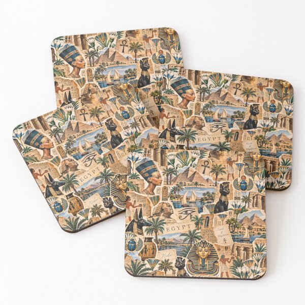 Item preview, Egyptian Symbols Nefertiti Scarab and Nile Collage designed and sold by MetaModel Editions.