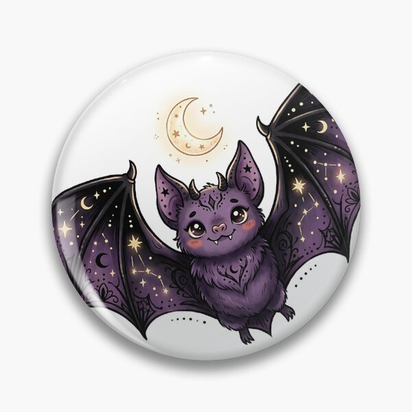 Item preview, Kawaii Celestial Purple Bat Under Crescent Moon designed and sold by Michaelragheb.