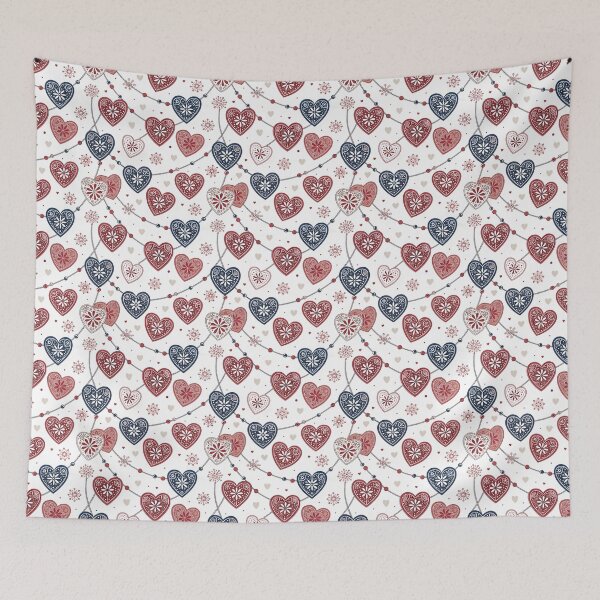 Item preview, Nordic Romantic Heart Garland | Scandinavian Valentine Folk designed and sold by Shuga-Design.