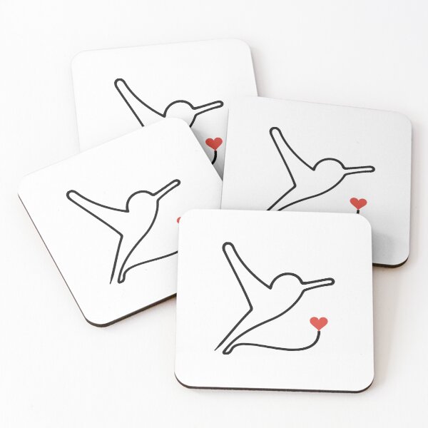 Item preview, Hummingbird One Line Drawing with Red Heart designed and sold by MirrorsFineArt.