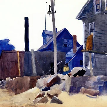 Artwork thumbnail, edward hopper artwork by Rietjeeecker