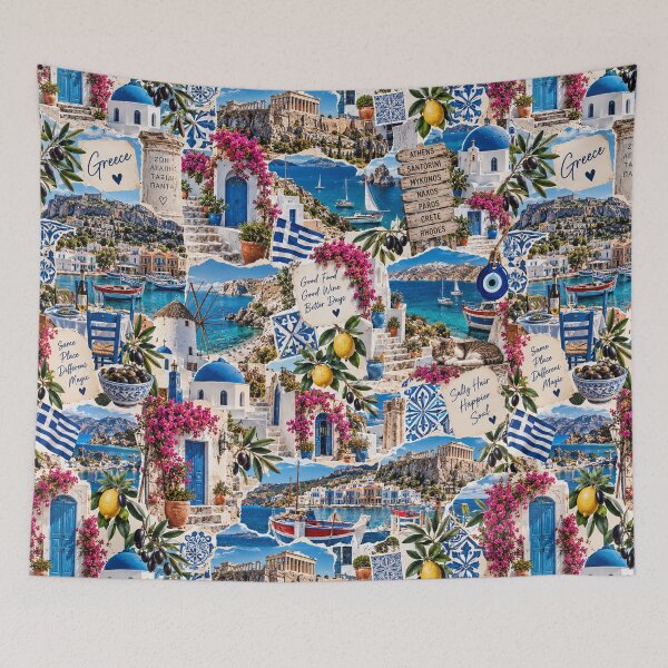 Item preview, Greece Mediterranean Summer Travel Collage designed and sold by MetaModel Editions.