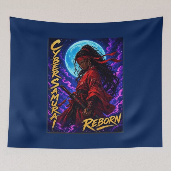 Item preview, Cyber Samurai Reborn Neon Ronin Warrior designed and sold by sigridfisher.