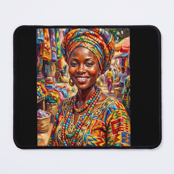 Item preview, Vibrant Spirit African Woman Portrait Oil Painting designed and sold by GARAPROMOCIONES.