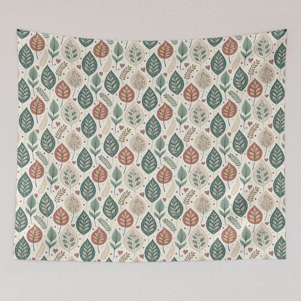 Item preview, Nordic Romantic Leaves | Scandinavian Valentine Folk designed and sold by Shuga-Design.