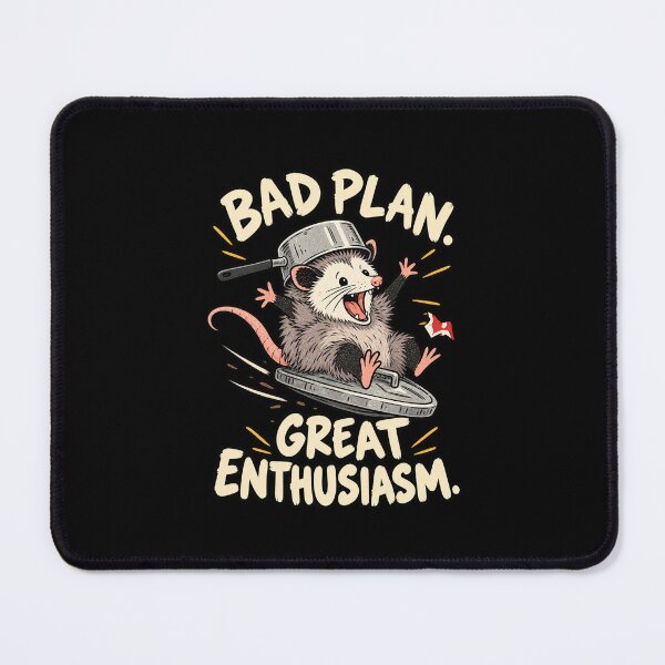 Item preview, Bad Plan Great Enthusiasm Funny Opossum Meme Humor designed and sold by MOTIFOLK.