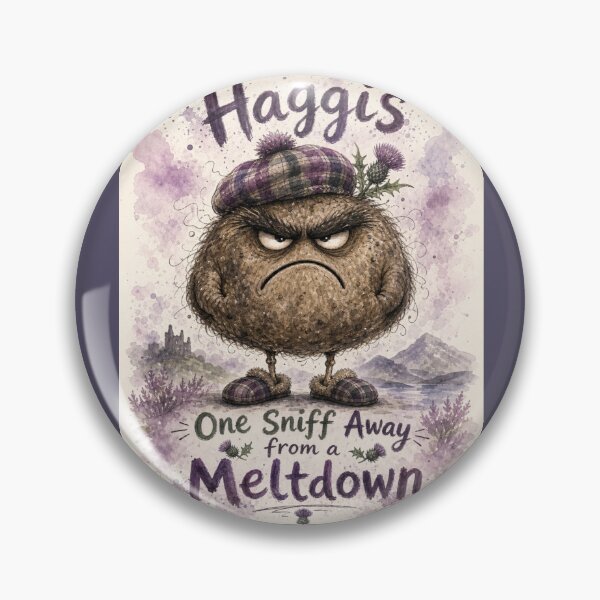 Item preview, Haggis One Sniff Away from a Meltdown – Scottish Chaos Illustration designed and sold by DesignsbyDandan.