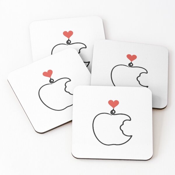 Item preview, Minimalist Apple One Line Art with Red Heart designed and sold by MirrorsFineArt.