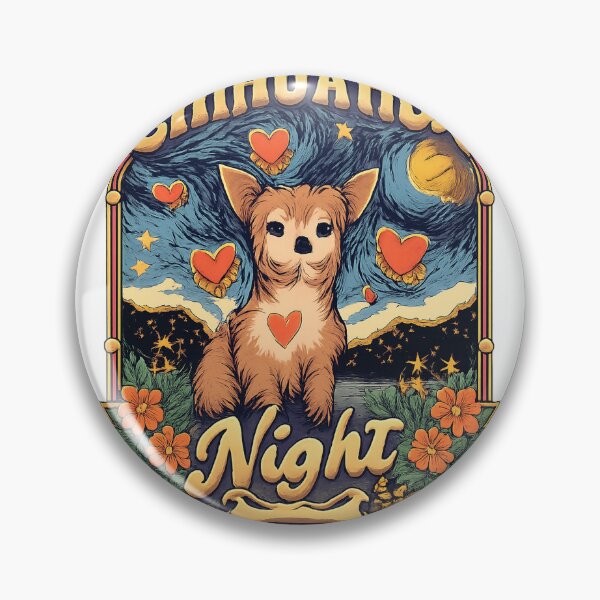 Item preview, Chihuahua Night with Hearts Cute Dog Lover Design PERFECT GIFT FOR YOU AND FRIENDS designed and sold by Tom-N.