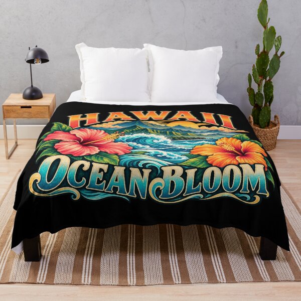 Item preview, Hibiscus waves over Hawaiian peaks designed and sold by Side Quest Co..