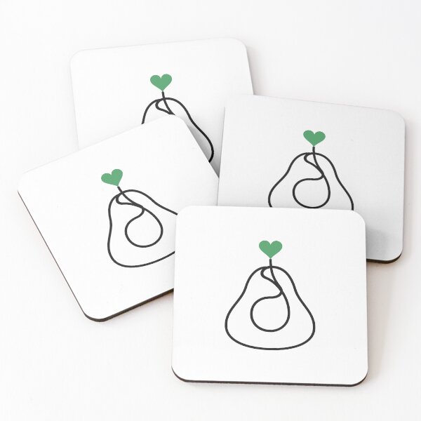 Item preview, Minimalist Avocado One Line Art with Green Heart designed and sold by MirrorsFineArt.
