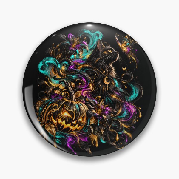 Item preview, Neon Halloween Pumpkin - Dark Gothic Floral Abstract Art designed and sold by Personiq Kaleido.
