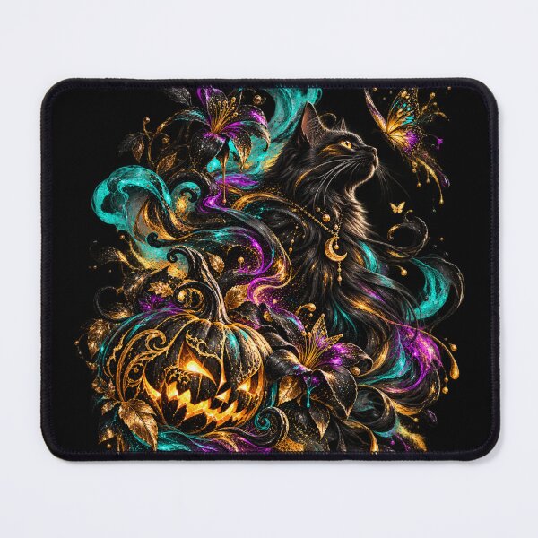 Item preview, Neon Halloween Pumpkin - Dark Gothic Floral Abstract Art designed and sold by Personiq Kaleido.