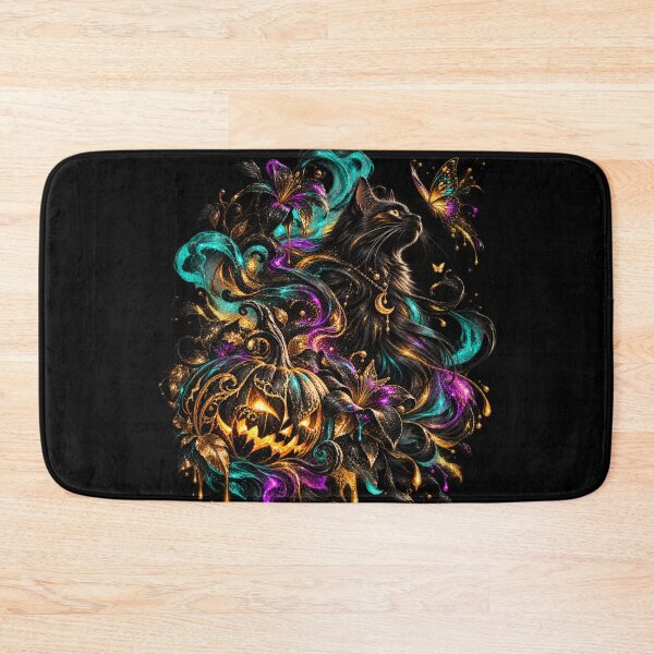 Item preview, Neon Halloween Pumpkin - Dark Gothic Floral Abstract Art designed and sold by Personiq Kaleido.