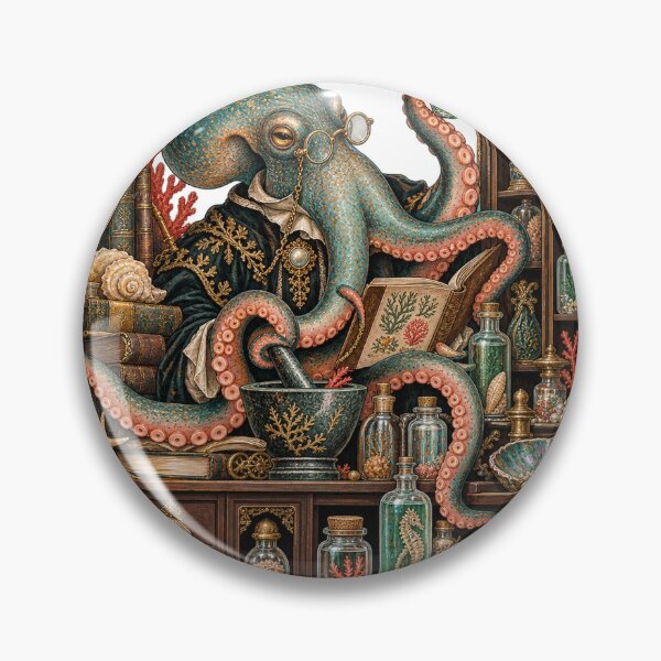 Item preview, Victorian Octopus Underwater Apothecary Curio Shop designed and sold by Drip stamp.