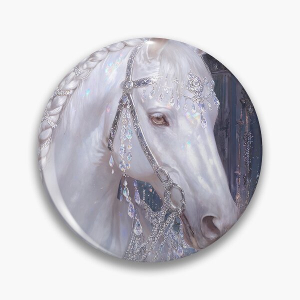 Item preview, White Horse Crystal Palace Fairy Tale Fantasy Art designed and sold by KAMOCHI Art.
