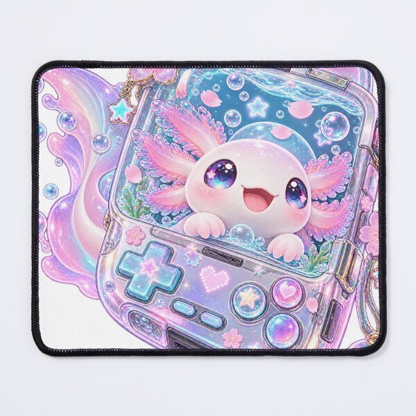 Item preview, Kawaii Axolotl Retro Handheld Aquarium Game designed and sold by Drip stamp.