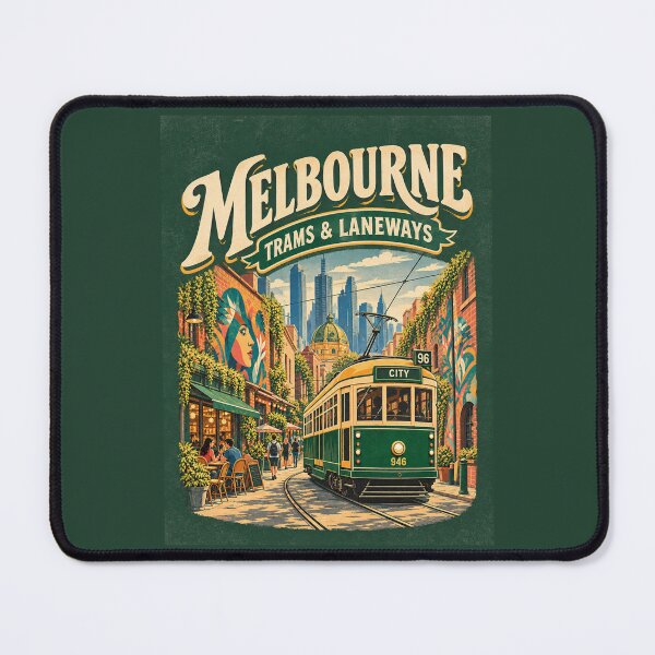 Item preview, Melbourne Tram Laneway Art – Vintage Travel and Café Culture designed and sold by Globalcitytees.