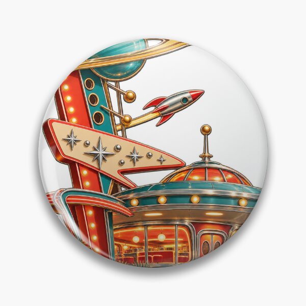 Item preview, Atomic Age Space Diner Futuristic Motel designed and sold by Drip stamp.