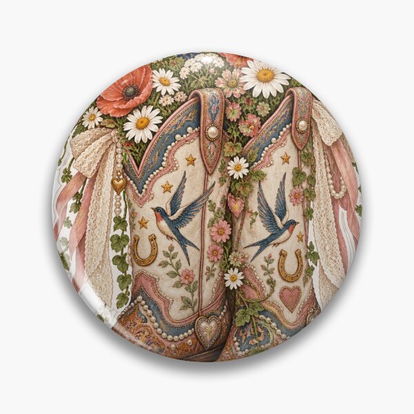Item preview, Romantic Cowgirl Boots Wildflower Western Bouquet designed and sold by Drip stamp.