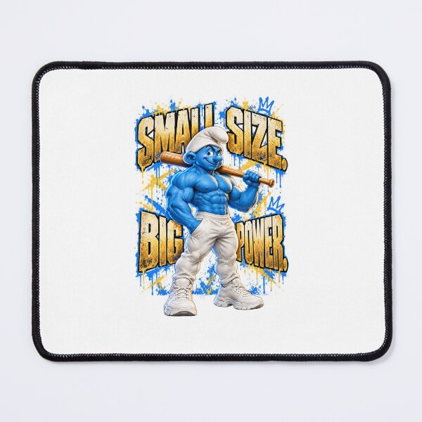 Item preview, Small Size, Big Power – Muscular Baseball Smurf designed and sold by BAAKSHOP.