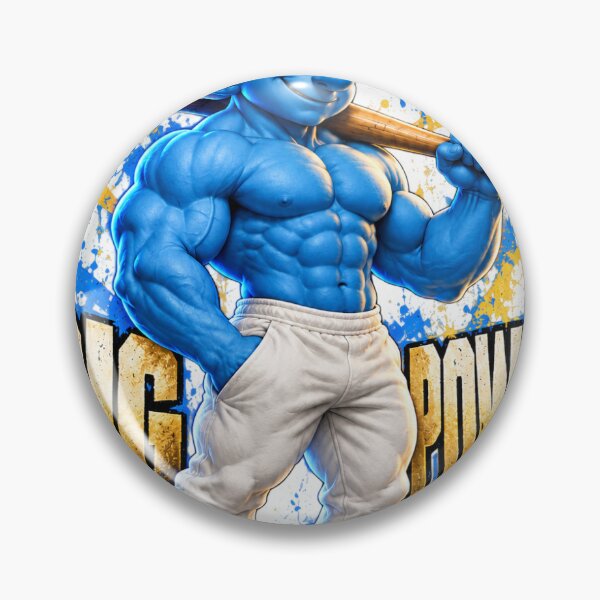 Item preview, Small Size, Big Power – Muscular Baseball Smurf designed and sold by BAAKSHOP.