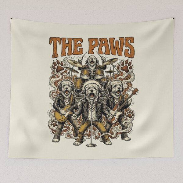 Item preview, The Paws Dog Band Funny 60s Psychedelic Dog Vintage 60s Psychedelic Gift Dog Lover Music Lover Gift designed and sold by FurRealStudioCo.