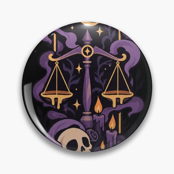 Item preview, Spooky Libra Zodiac – Gothic Scales,Skull & Purple Celestial Halloween Art designed and sold by P.L.U.T.O.