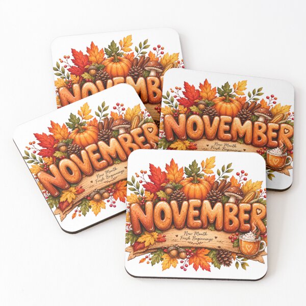 Item preview, Cozy November Fresh Beginnings | Autumn Harvest & Coffee Graphic designed and sold by NestifyHubStudio.