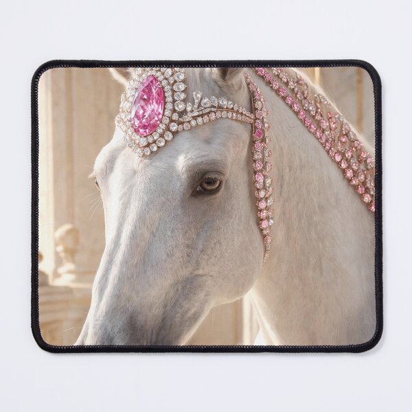Item preview, White Horse Rose Pearl Crown Masterpiece Art designed and sold by KAMOCHI Art.