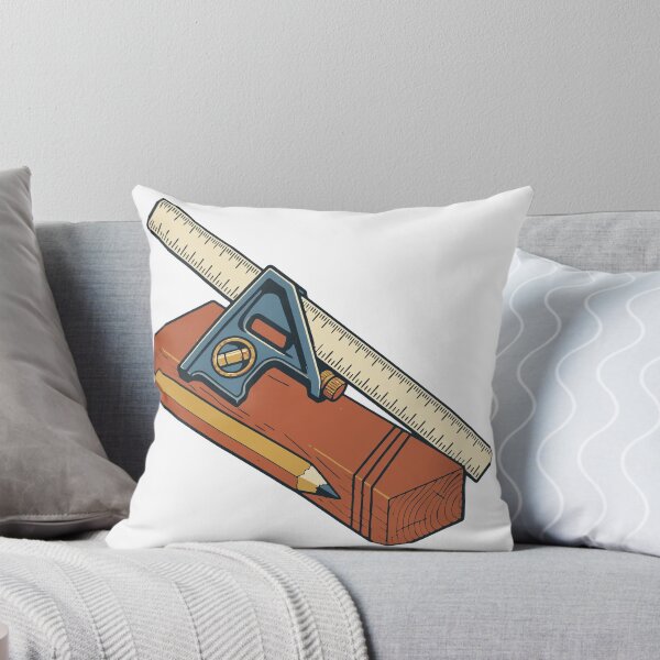 Aperçu de l'œuvre Équerre combinée et crayon de charpentier sur bois créée et vendue par UprisingDesigns.