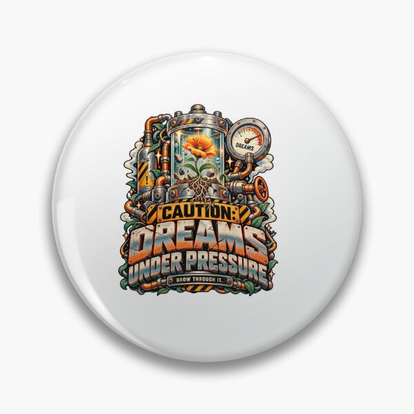 Item preview, Caution Dreams Under Pressure – Motivational Steampunk Botanical designed and sold by NarpLTD.