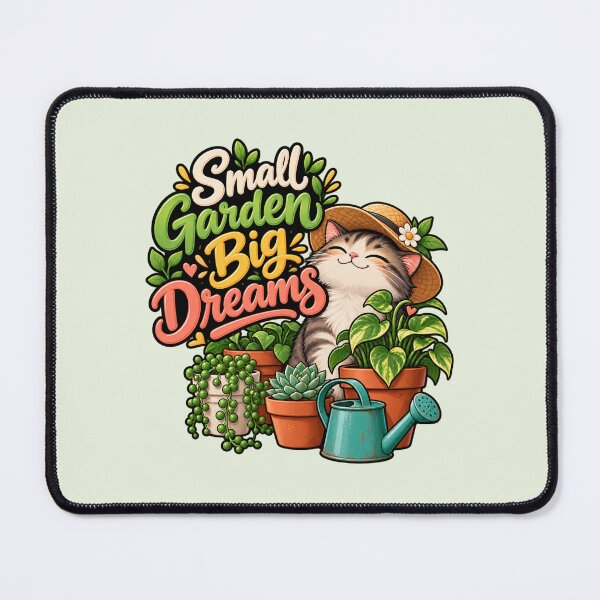 Item preview, Small Garden Big Dreams – Cute Gardening Cat designed and sold by DIB Designs – Express Your Style.